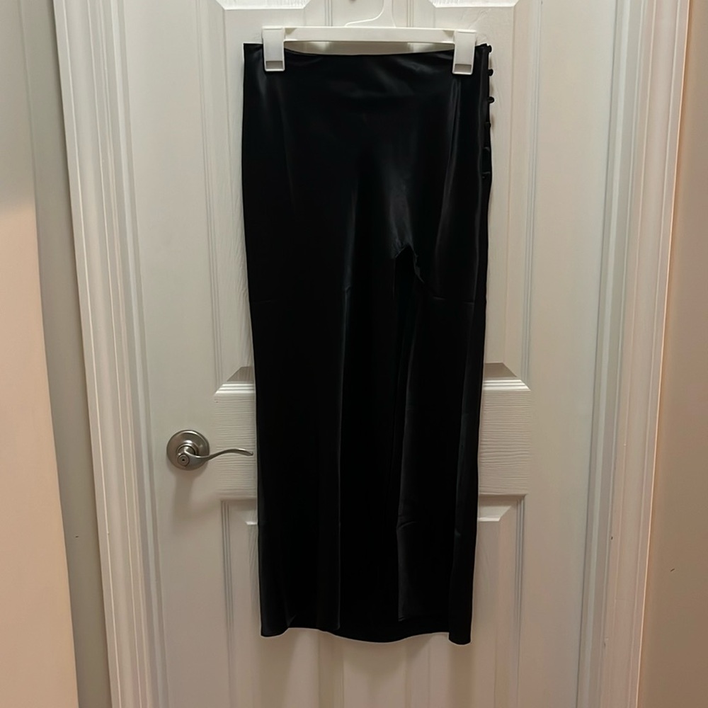 Topshop midi satin skirt